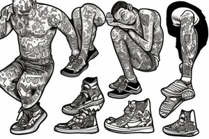 man jogging tattoo idea