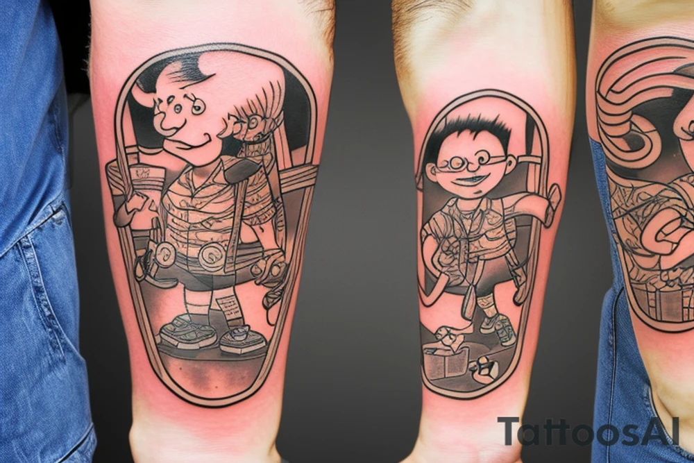 man jogging tattoo idea