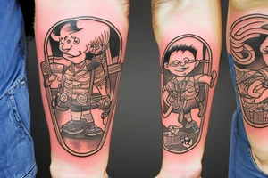 man jogging tattoo idea