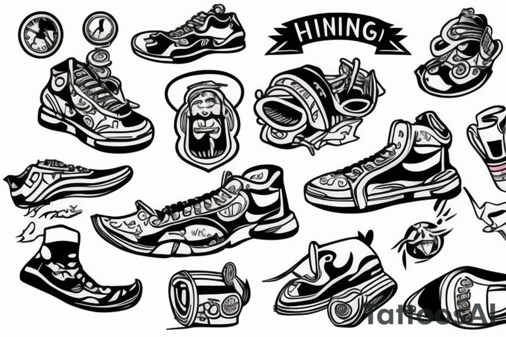 man jogging tattoo idea
