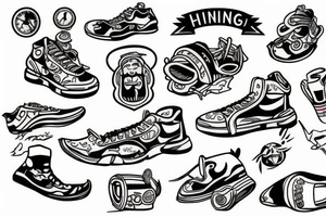 man jogging tattoo idea