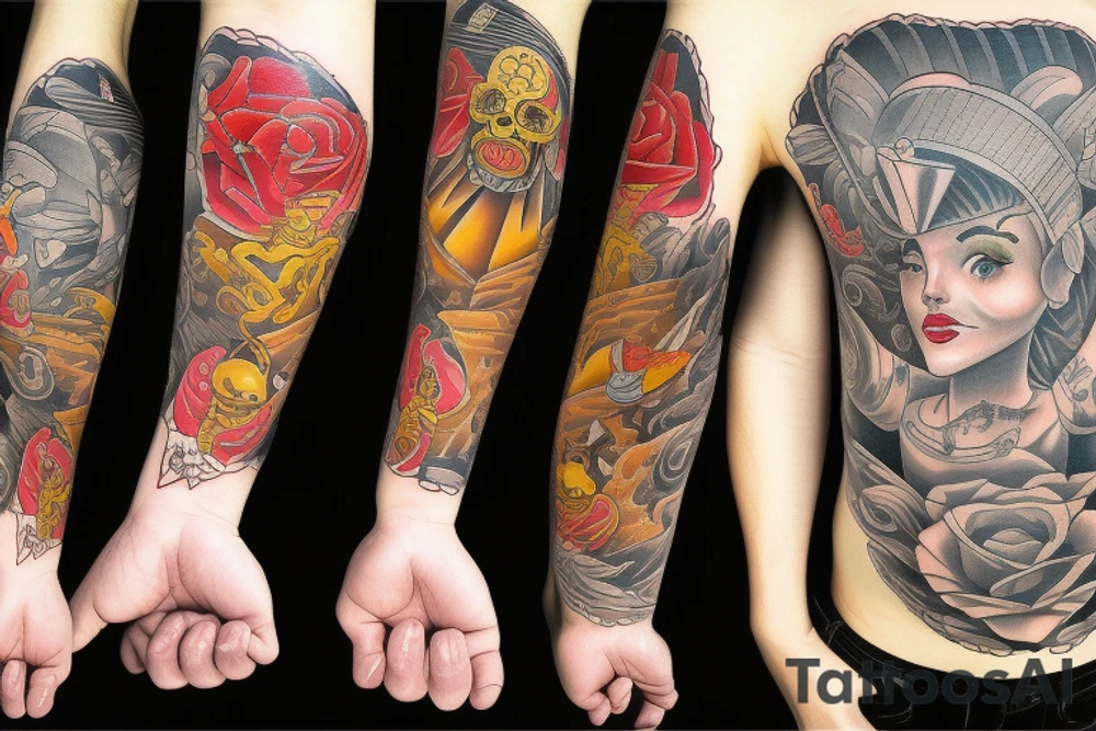man jogging tattoo idea