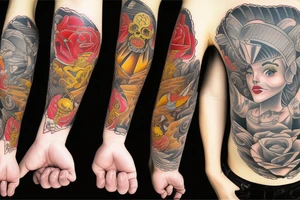 man jogging tattoo idea