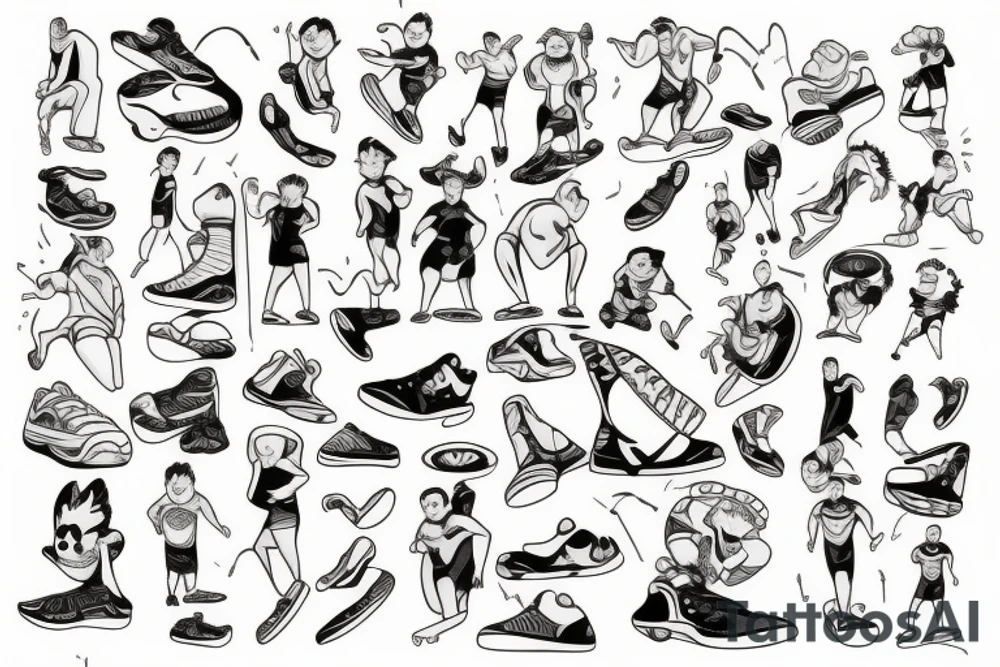 man jogging tattoo idea