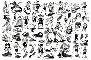 man jogging tattoo idea