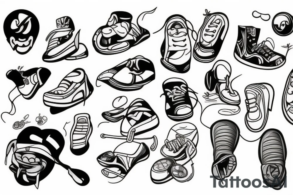 man jogging tattoo idea