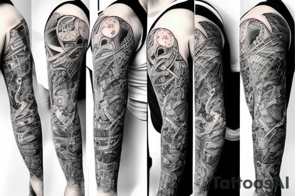 man jogging tattoo idea