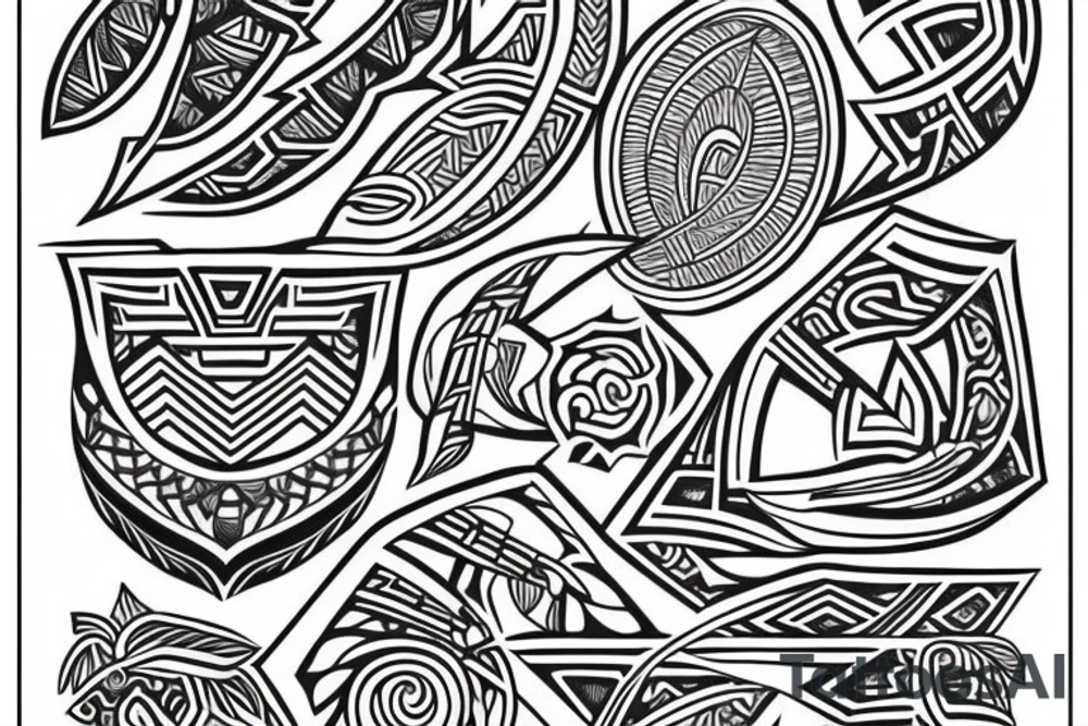 woven tattoo with polynesian influence tattoo idea