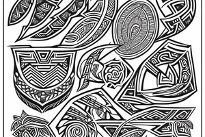 woven tattoo with polynesian influence tattoo idea
