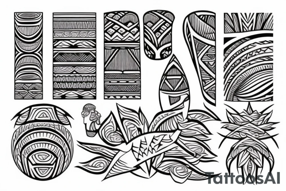 woven tattoo with polynesian influence tattoo idea