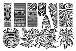 woven tattoo with polynesian influence tattoo idea
