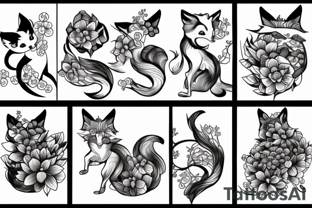 Kitsune and cherry blossoom tattoo idea