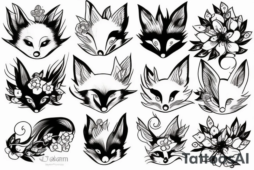 Kitsune and cherry blossoom tattoo idea