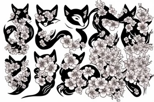 Kitsune and cherry blossoom tattoo idea