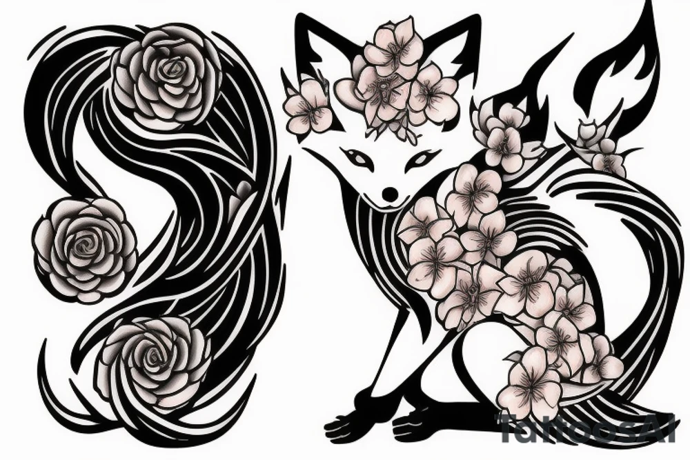 Kitsune and cherry blossoom tattoo idea