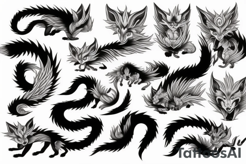 Kitsune nine tails tattoo idea