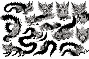 Kitsune nine tails tattoo idea