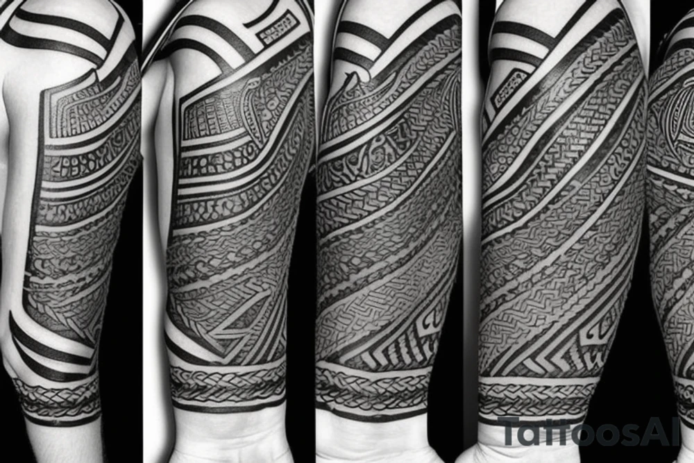 forearm wrap viking weave with polynesian influence, tattoo idea forearm wrap viking weave with polynesian influence, tattoo idea