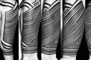 forearm wrap viking weave with polynesian influence, tattoo idea