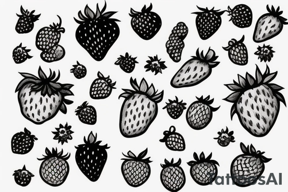 Minimal strawberry tattoo idea