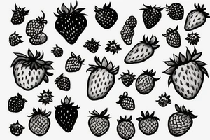 Minimal strawberry tattoo idea