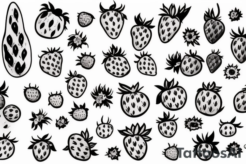 Minimal strawberry tattoo idea