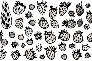 Minimal strawberry tattoo idea