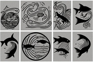 Fishing swimming in circle tattoo idea