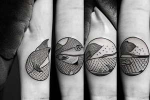 Fishing swimming in circle tattoo idea