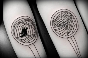 Fishing swimming in circle tattoo idea