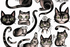 Cat stretching tattoo idea