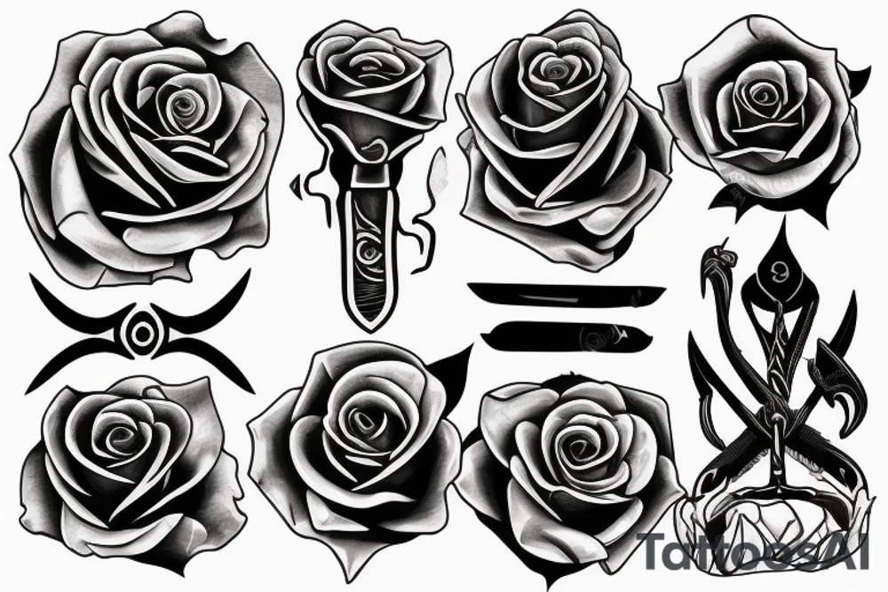 Sword and rose tattoo idea
