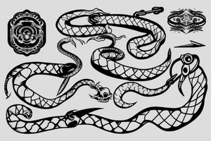 Snake wrapped around sword tattoo idea