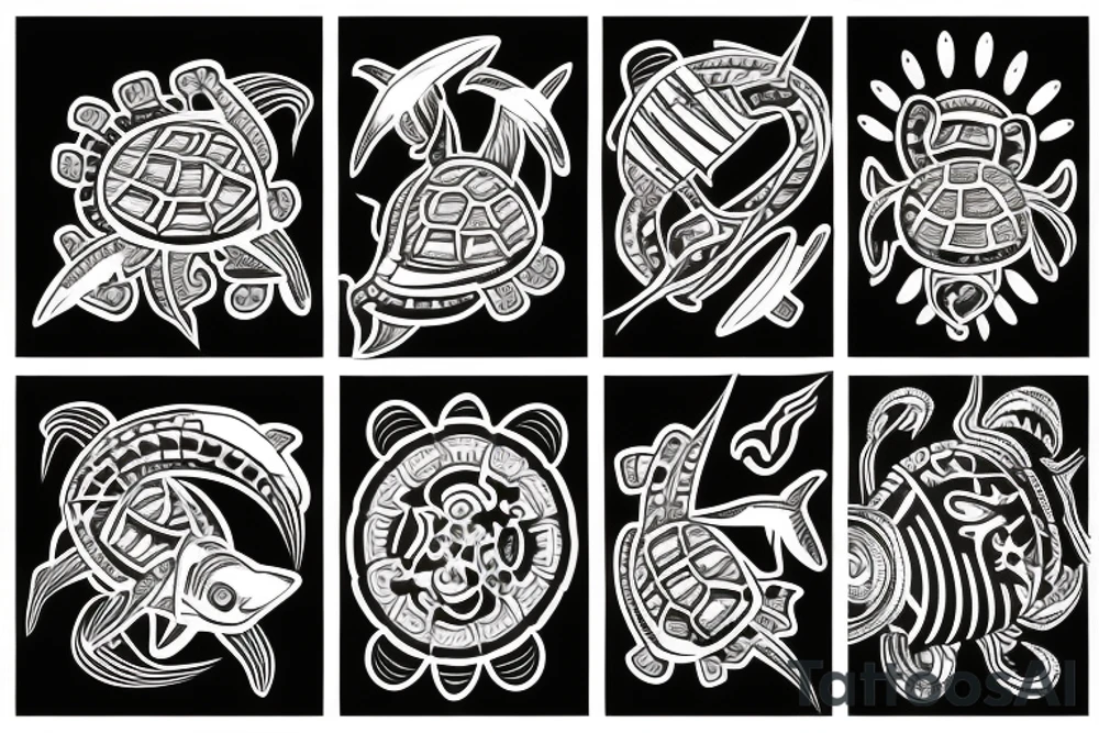 turtles and fish tattoo idea