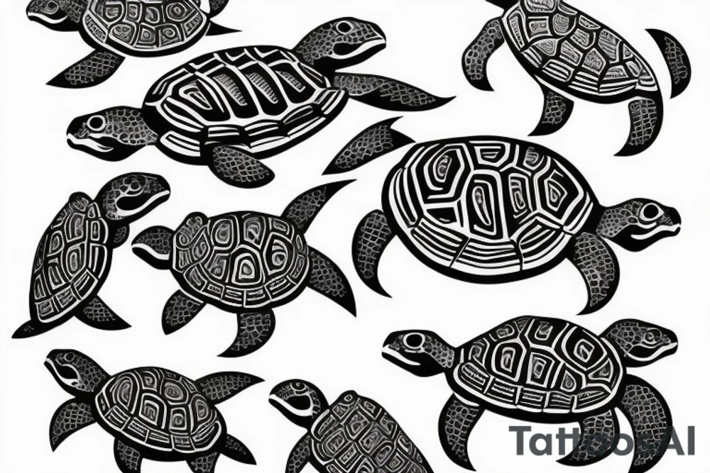 turtles and fish tattoo idea