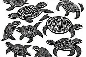turtles and fish tattoo idea