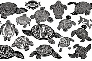 turtles and fish tattoo idea