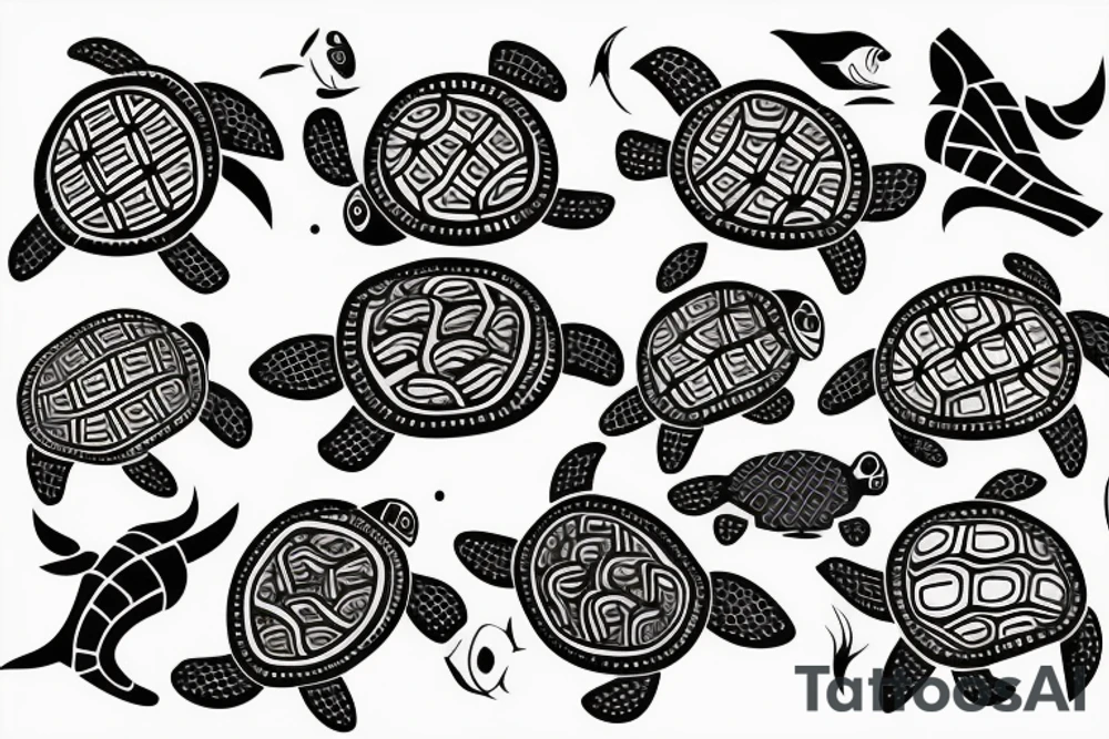 turtles and fish tattoo idea