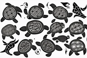 turtles and fish tattoo idea