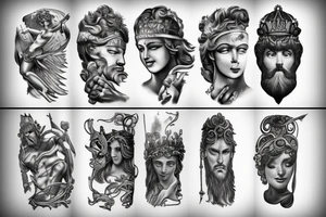 greek vs roman gods tattoo idea