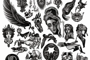Greek vs roman gods tattoo idea