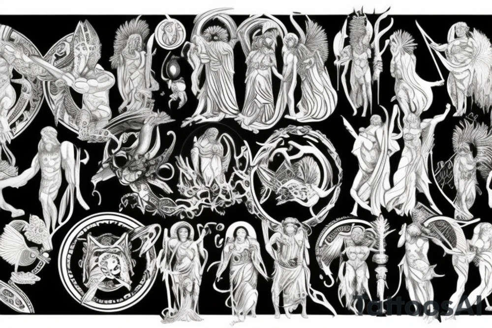 Greek vs roman gods tattoo idea