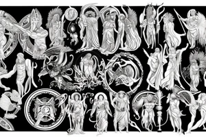 Greek vs roman gods tattoo idea