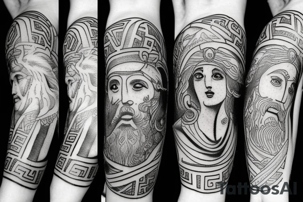 Greek vs roman gods tattoo idea