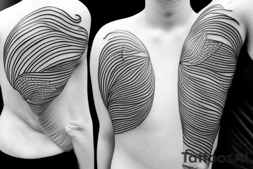 Tattoo on shoulder fishes swimming in circular path tattoo idea