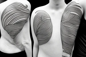 Tattoo on shoulder fishes swimming in circular path tattoo idea