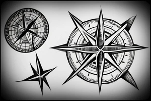 compass with anchor attached at bottom tattoo idea