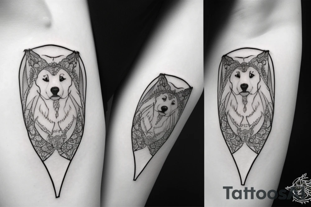 Samoyed with an angel tattoo idea
