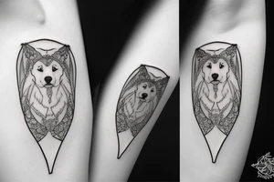 Samoyed with an angel tattoo idea