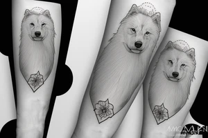 Samoyed with an angel tattoo idea